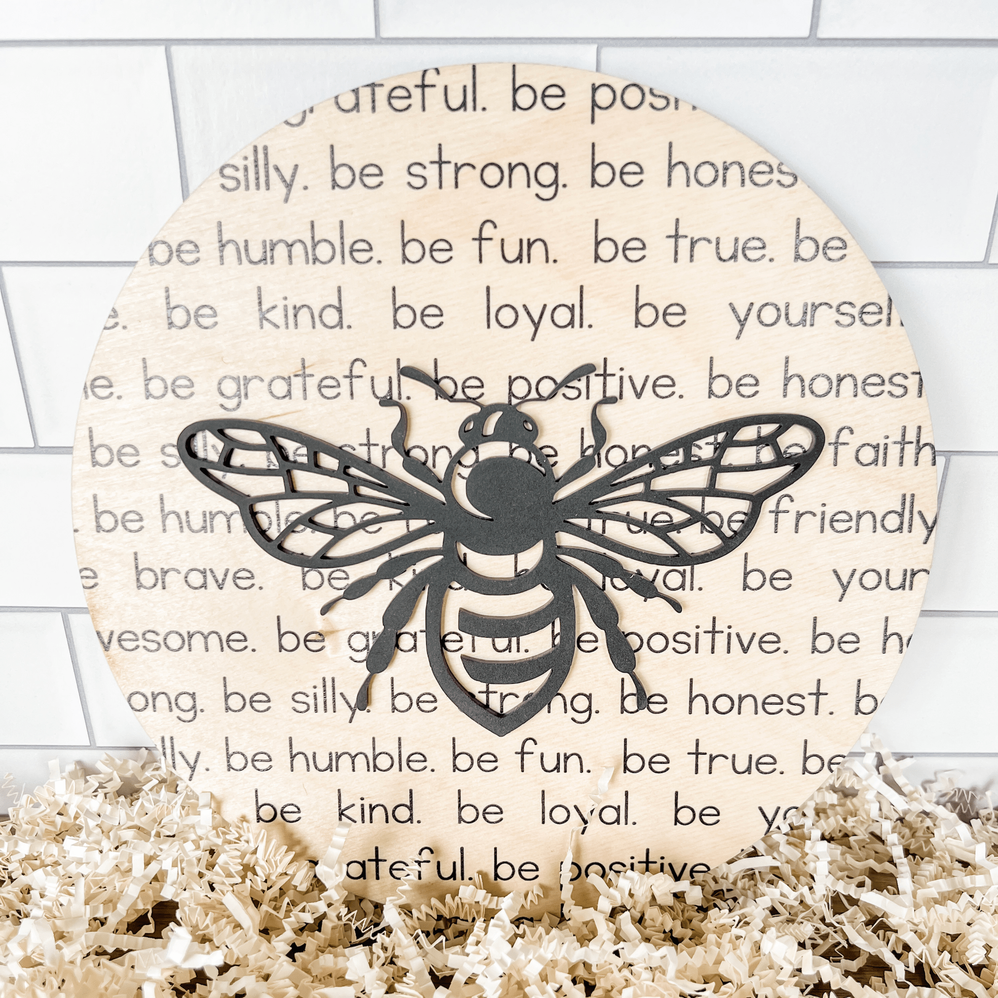 The Affirmation Bee 3D Wood Sign - Sticks & Doodles