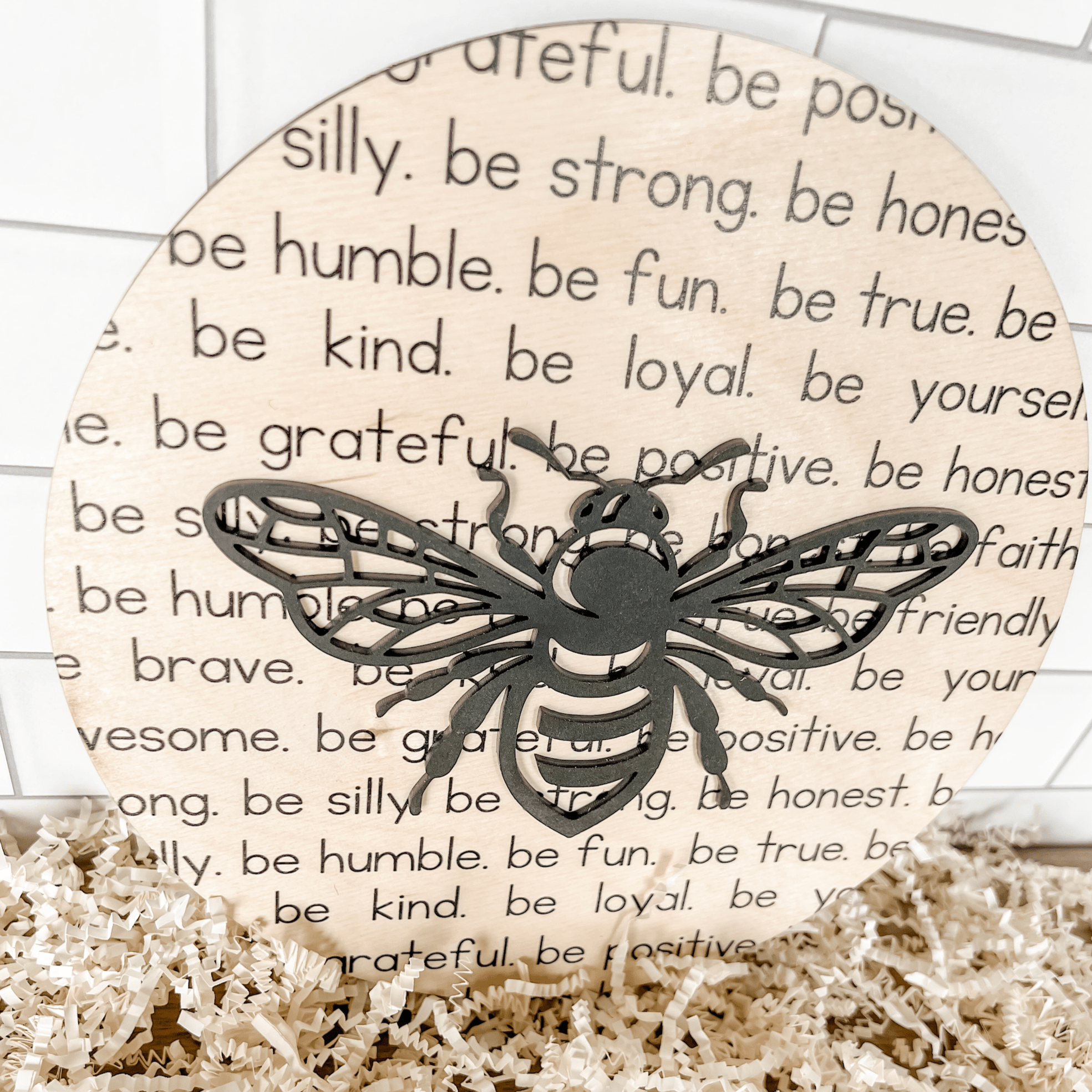 The Affirmation Bee 3D Wood Sign - Sticks & Doodles