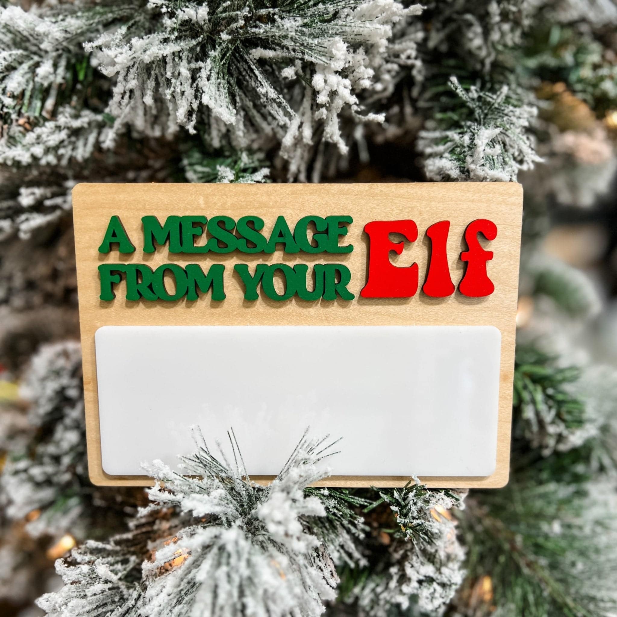 A Message From Your Elf Fill In 3D Wood & Acrylic Sign - Sticks & Doodles