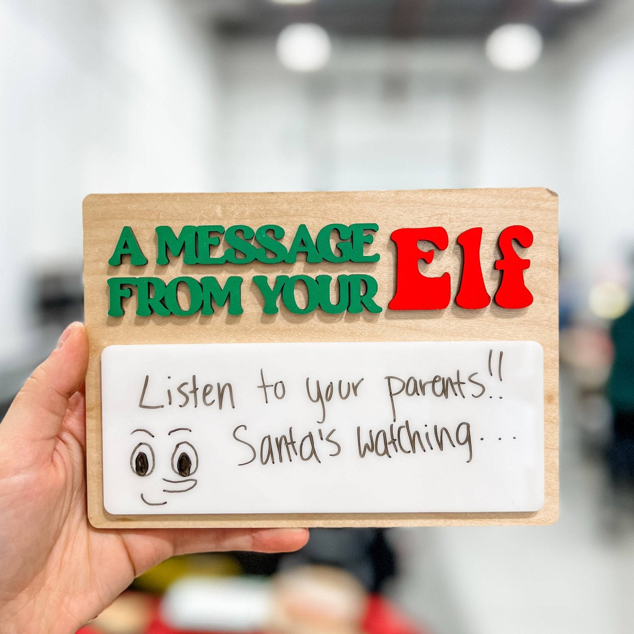 A Message From Your Elf Fill In 3D Wood & Acrylic Sign - Sticks & Doodles