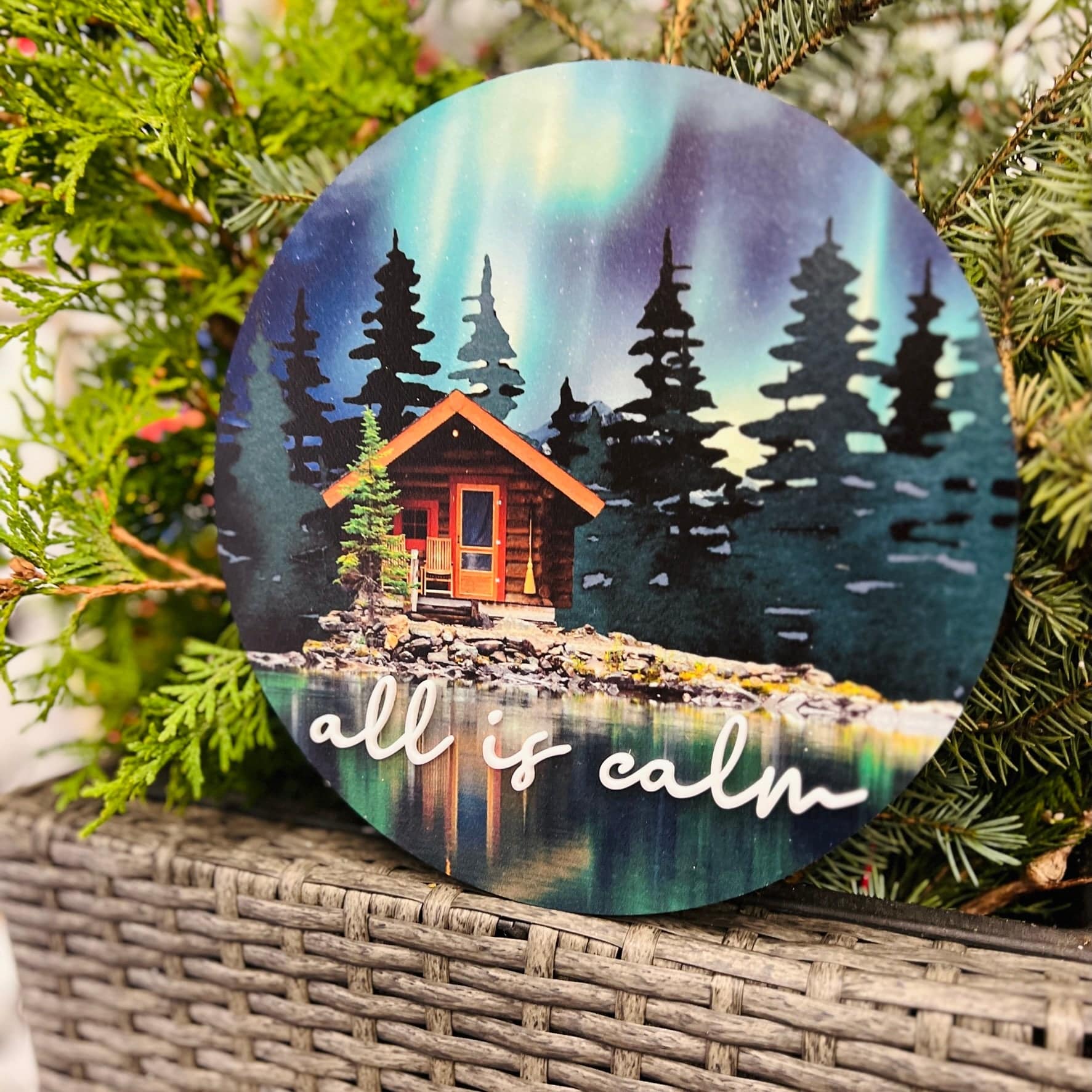 All Is Calm 3D Wood Sign - Sticks & Doodles