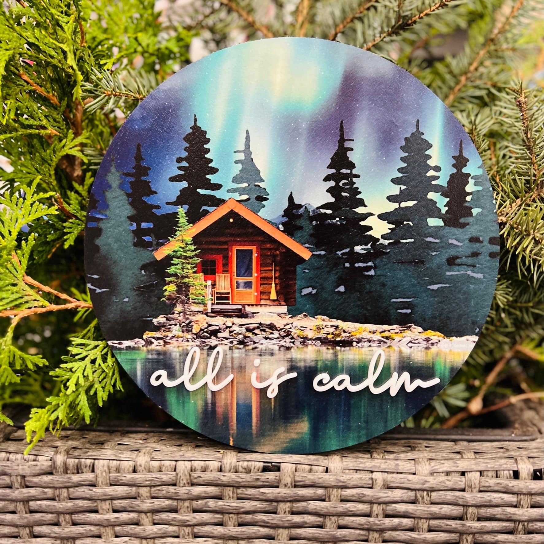 All Is Calm 3D Wood Sign - Sticks & Doodles