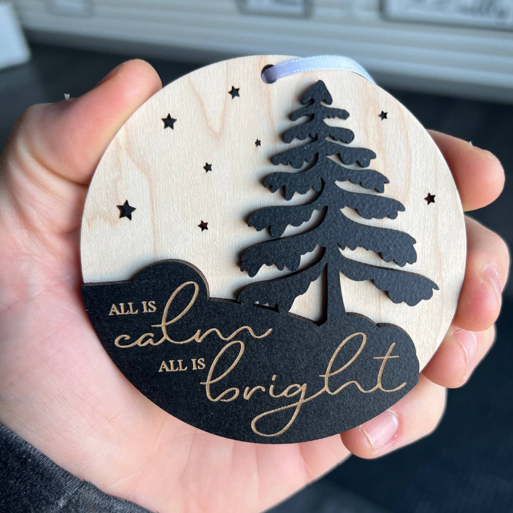 All is Calm All is Bright Ornament - Sticks & Doodles