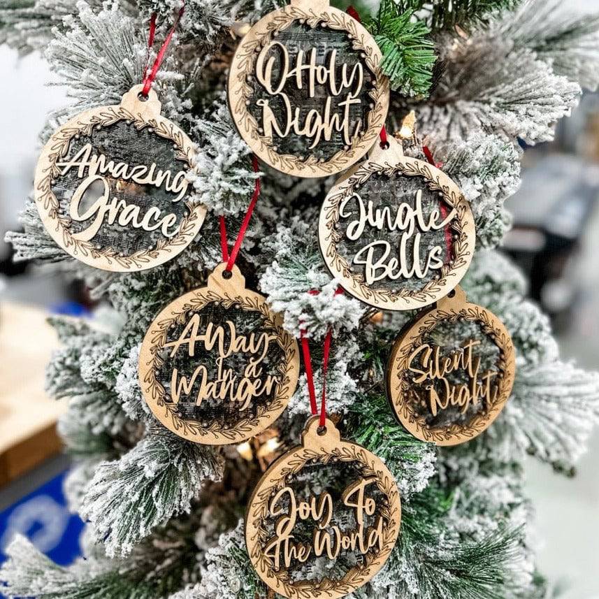 Amazing Grace Music 3D Wood & Acrylic Ornament - Sticks & Doodles