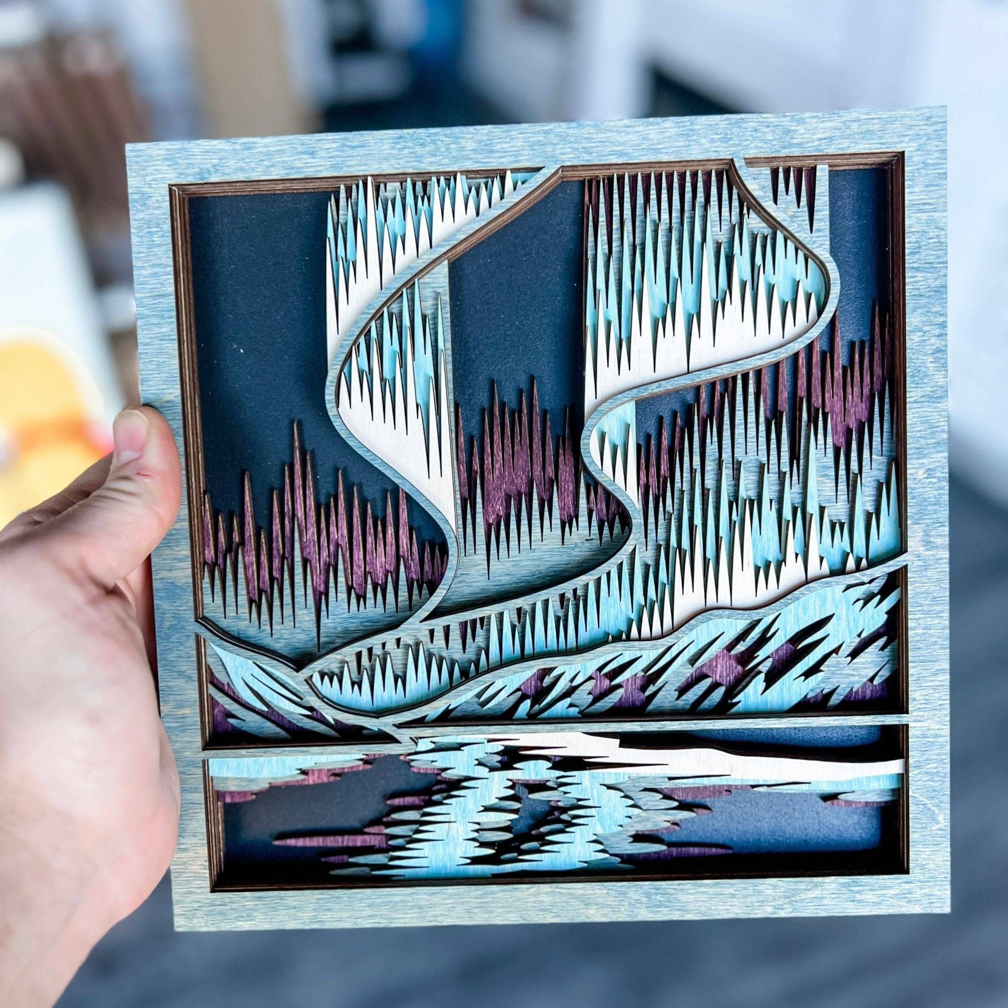 The Northern Lights • Layered Wood Ornament & Mini Sign • Saskatchewan Gifts
