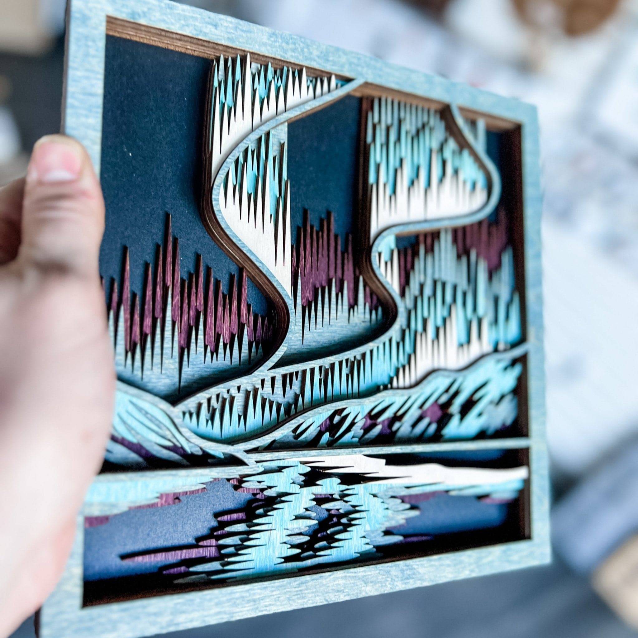 The Northern Lights • Layered Wood Ornament & Mini Sign • Saskatchewan Gifts