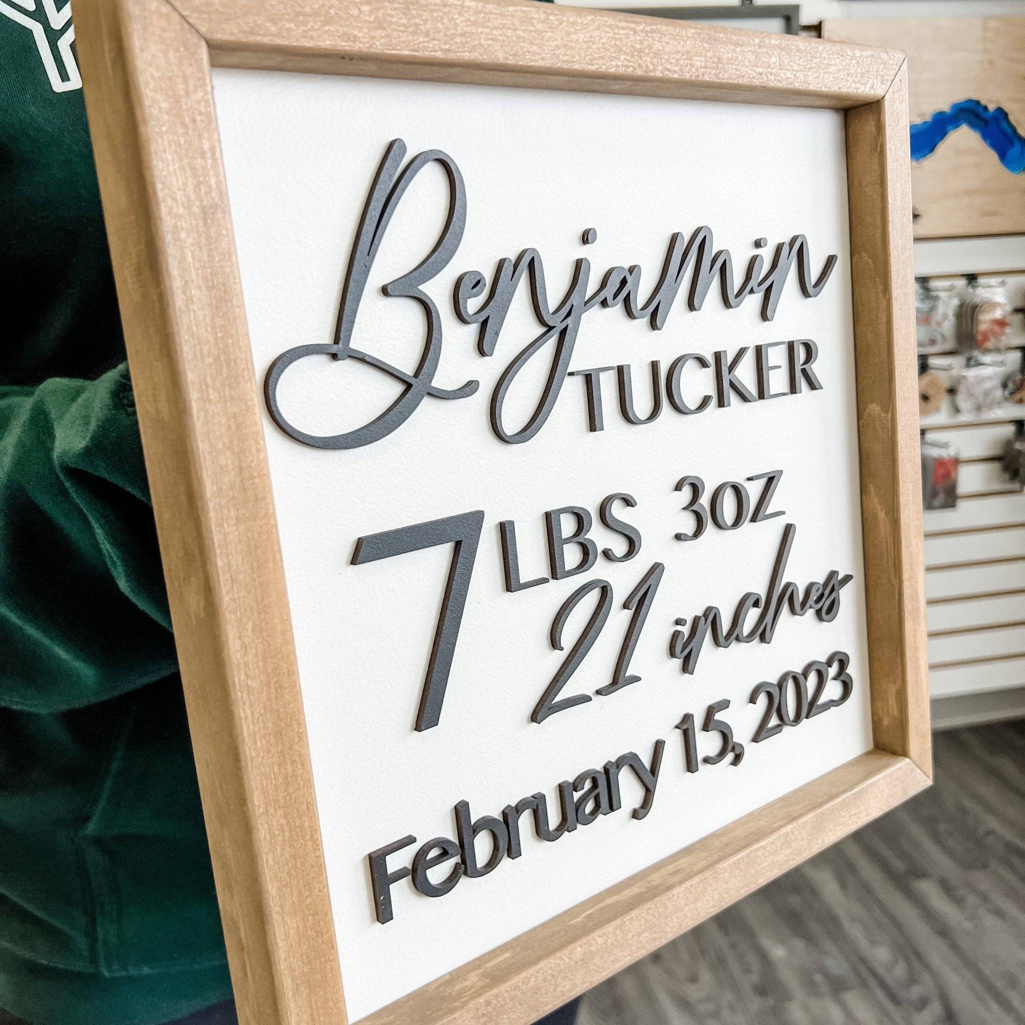 Birth Stats Nursery Sign - Sticks & Doodles