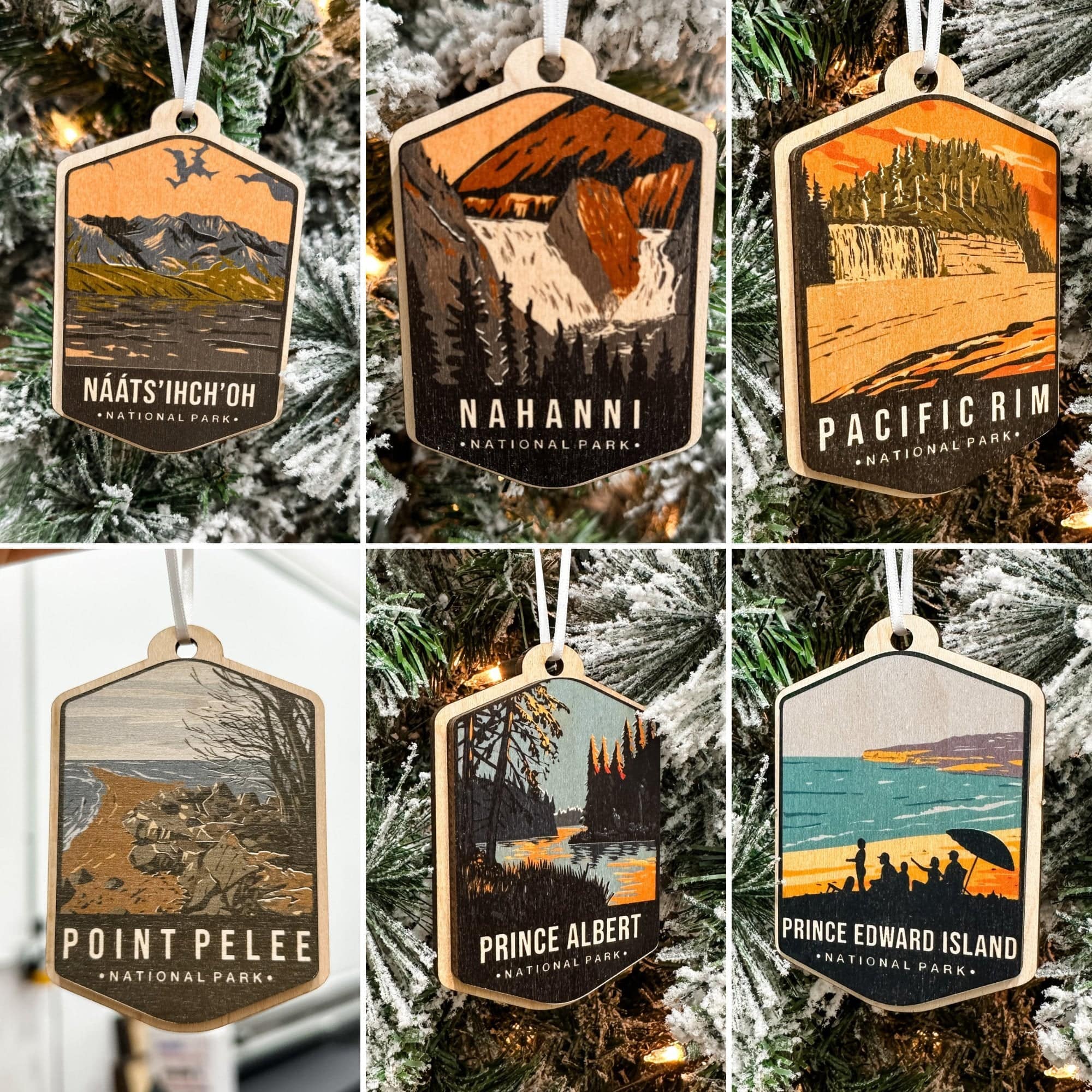 Canadian National Parks Watercolour 3D Wood Ornaments **Choose from 48!** - Sticks & Doodles