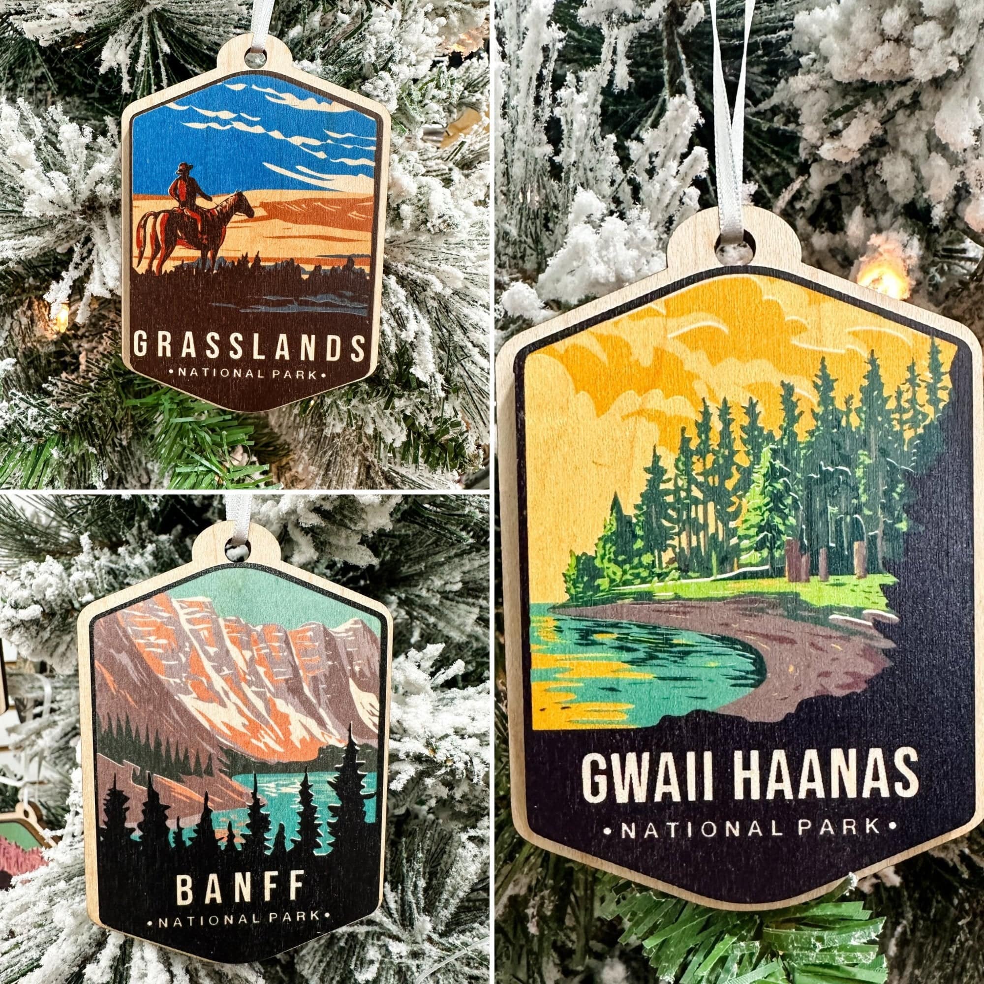 Canadian National Parks Watercolour 3D Wood Ornaments **Choose from 48!** - Sticks & Doodles