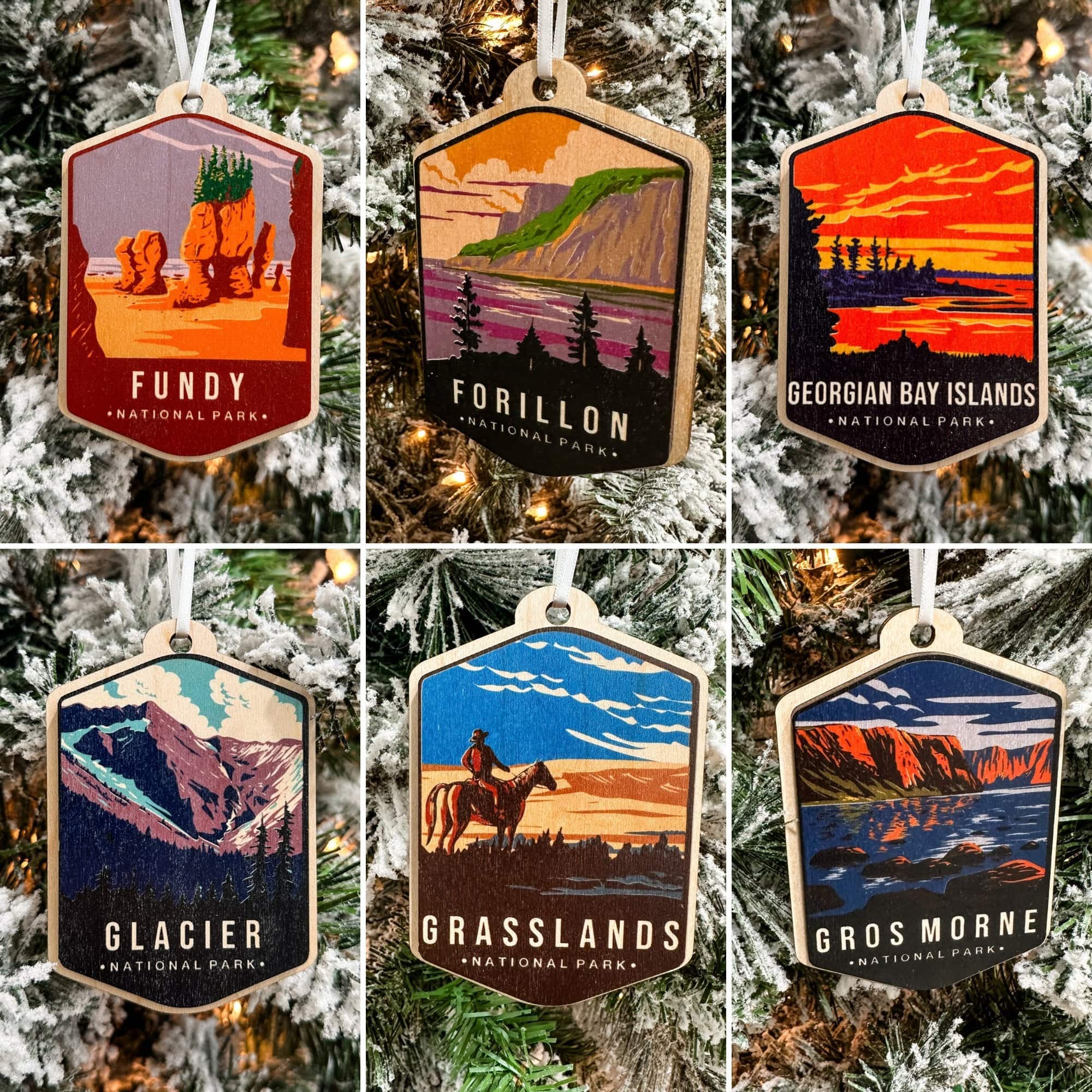 Canadian National Parks Watercolour 3D Wood Ornaments **Choose from 48!** - Sticks & Doodles