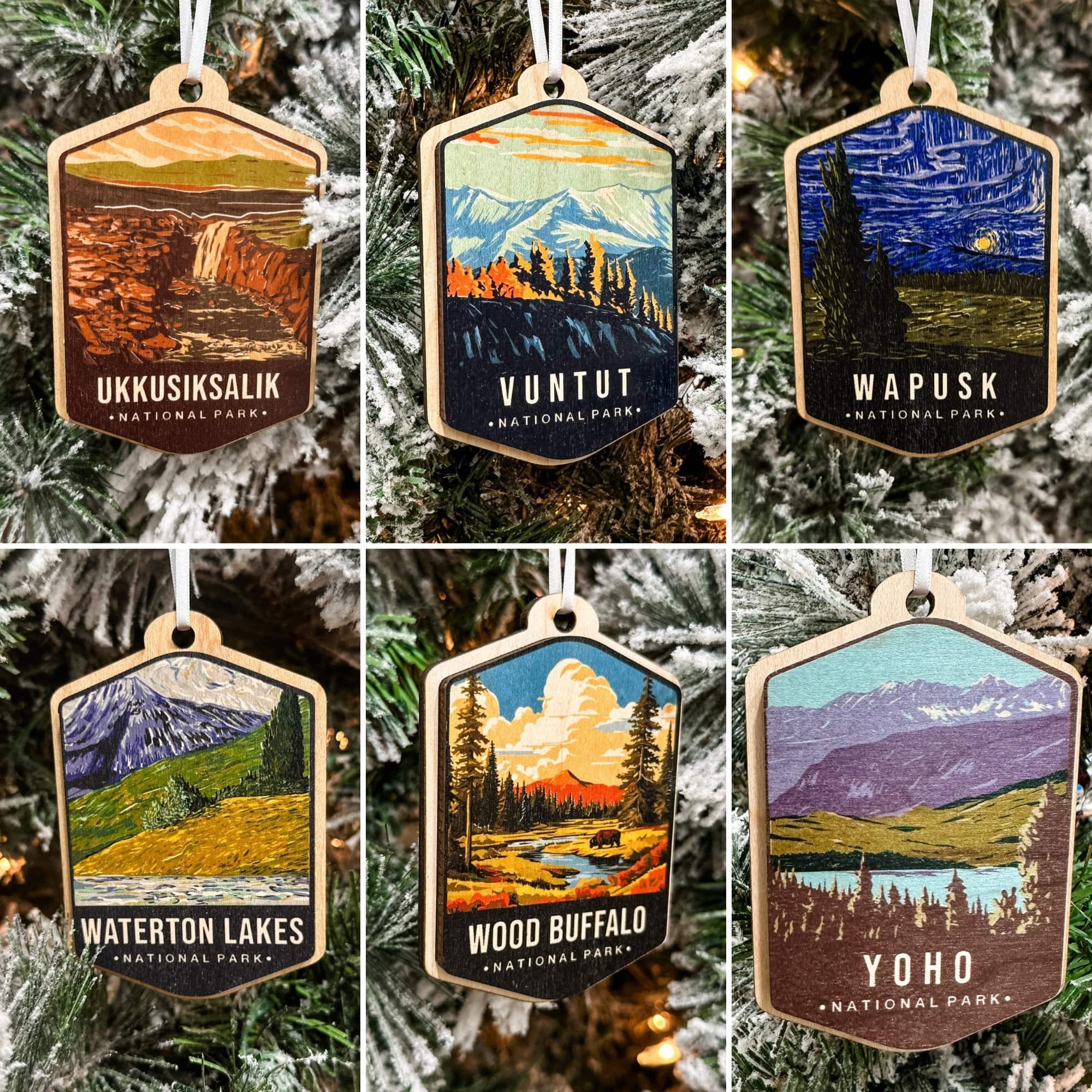 Canadian National Parks Watercolour 3D Wood Ornaments **Choose from 48!** - Sticks & Doodles
