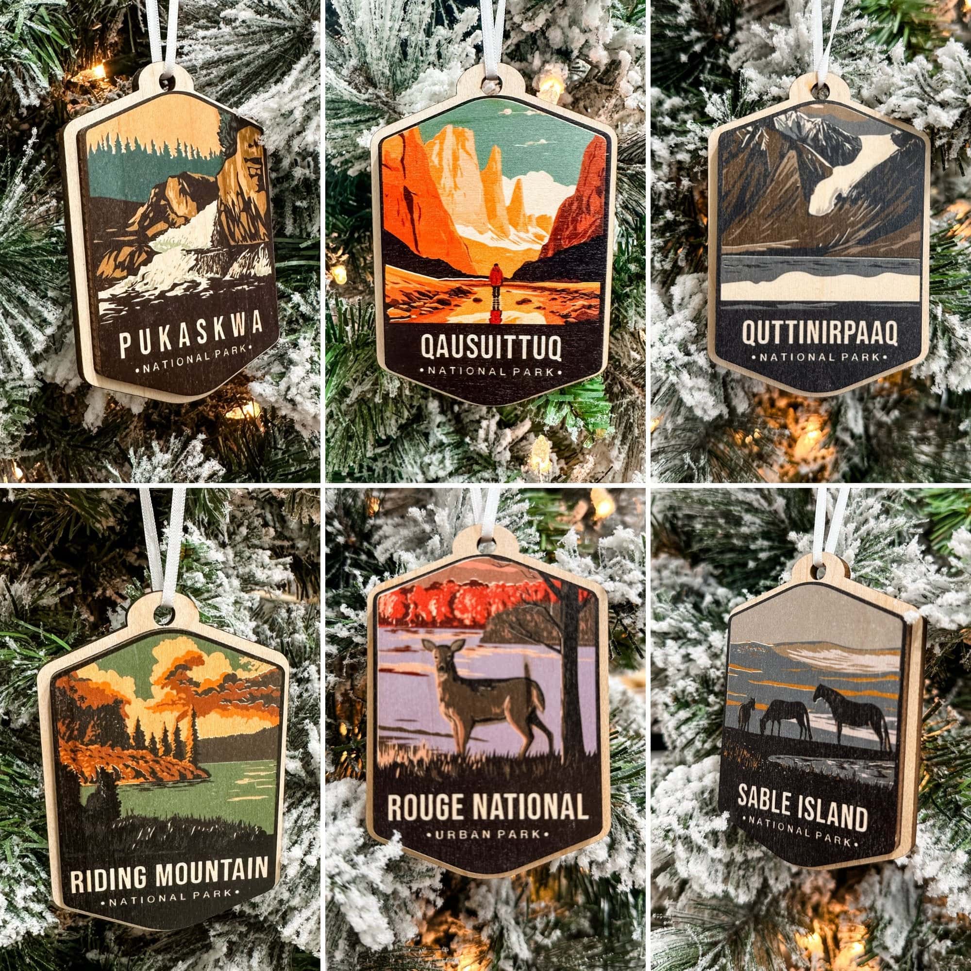 Canadian National Parks Watercolour 3D Wood Ornaments **Choose from 48!** - Sticks & Doodles