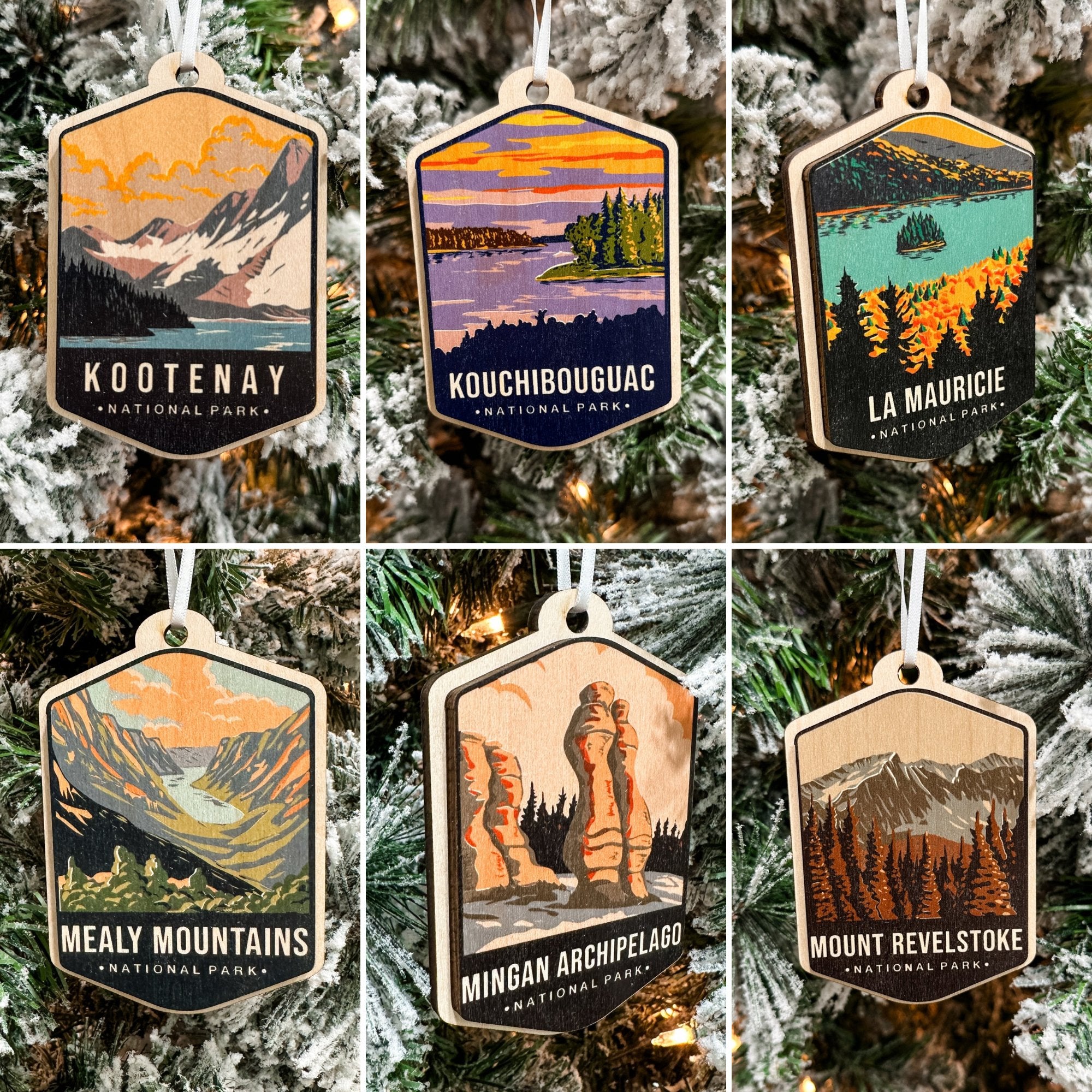 Canadian National Parks Watercolour 3D Wood Ornaments **Choose from 48!** - Sticks & Doodles