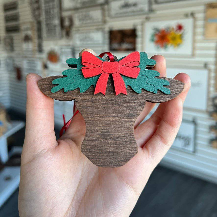 Christmas Cow Ornament - Sticks & Doodles
