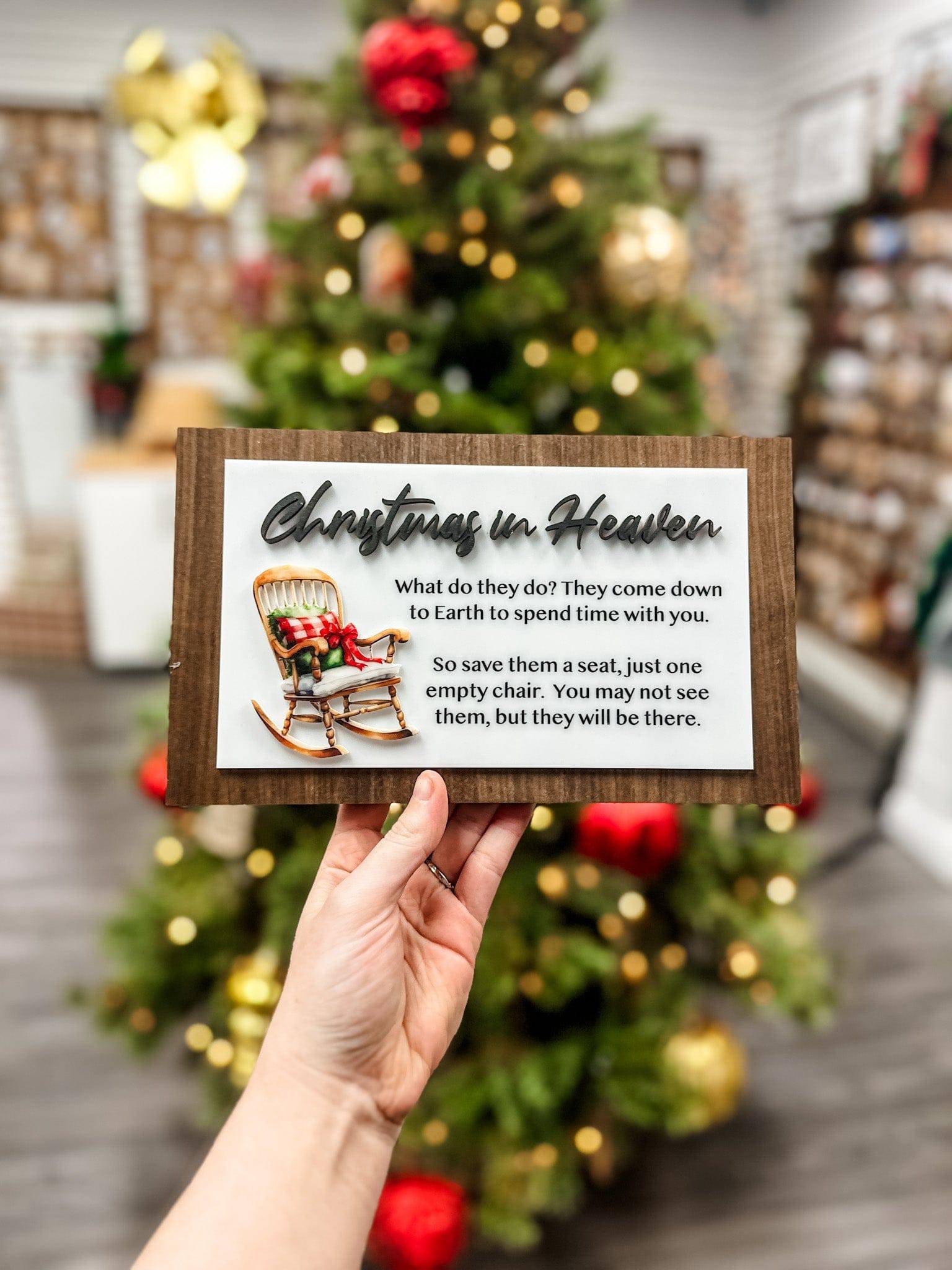Christmas In Heaven Wood & Acrylic Sign - Sticks & Doodles