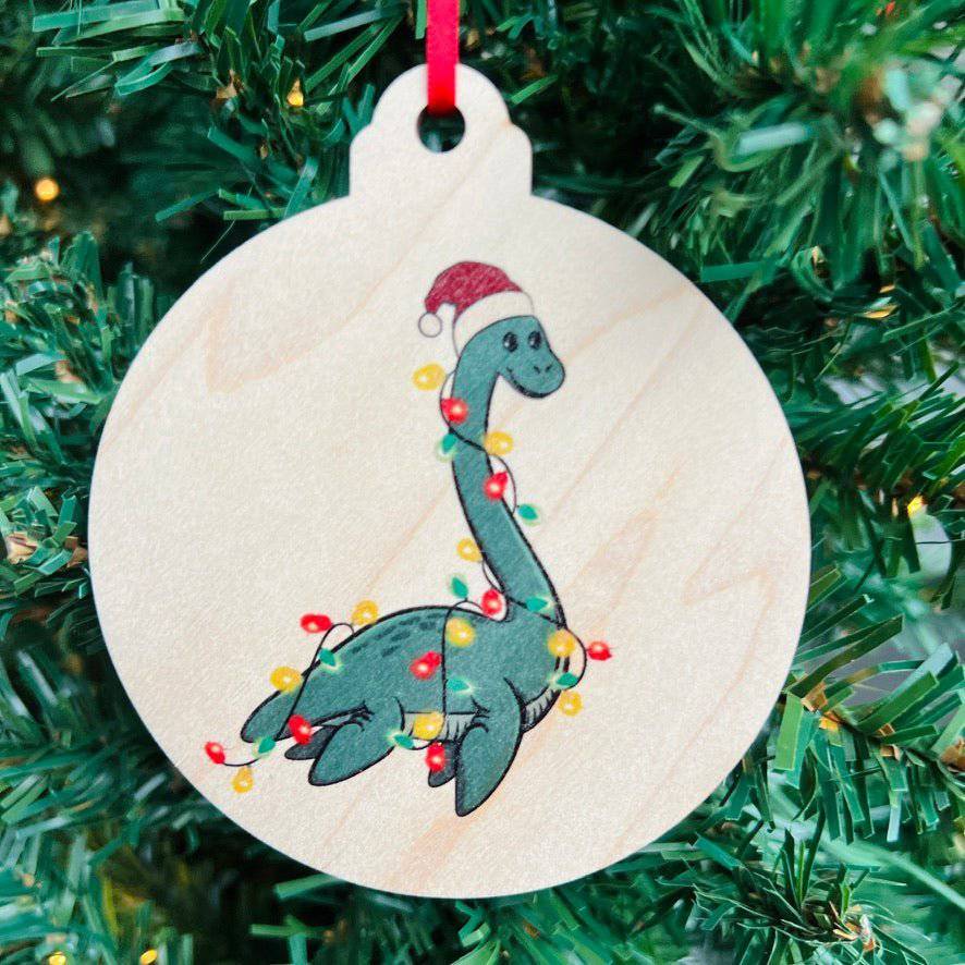 Christmas Light Animals Wood Ornament - Sticks & Doodles