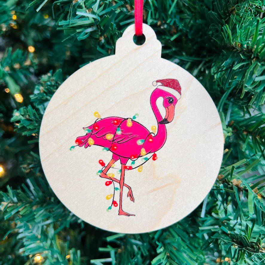 Christmas Light Animals Wood Ornament - Sticks & Doodles