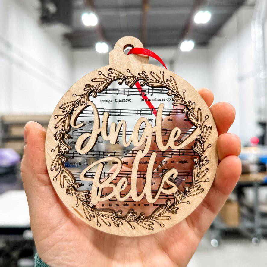 Classic Christmas Music 3D Wood & Acrylic Ornament - Sticks & Doodles