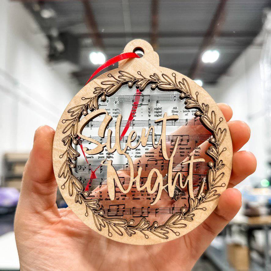 Classic Christmas Music 3D Wood & Acrylic Ornament - Sticks & Doodles