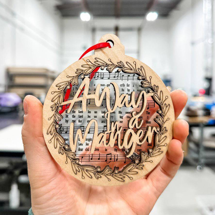 Classic Christmas Music 3D Wood & Acrylic Ornament - Sticks & Doodles