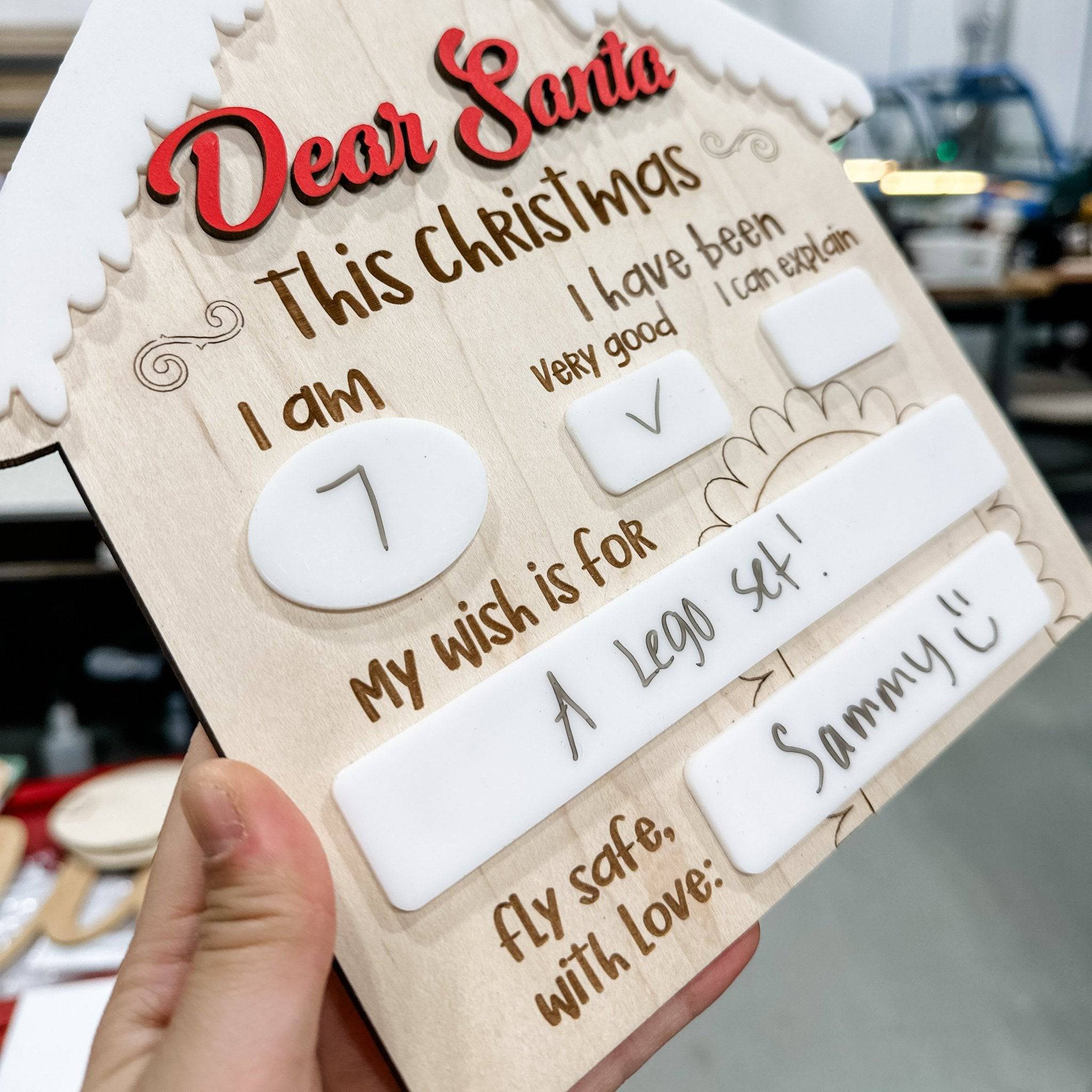 Dear Santa Fill In Photo Prop Sign - Sticks & Doodles