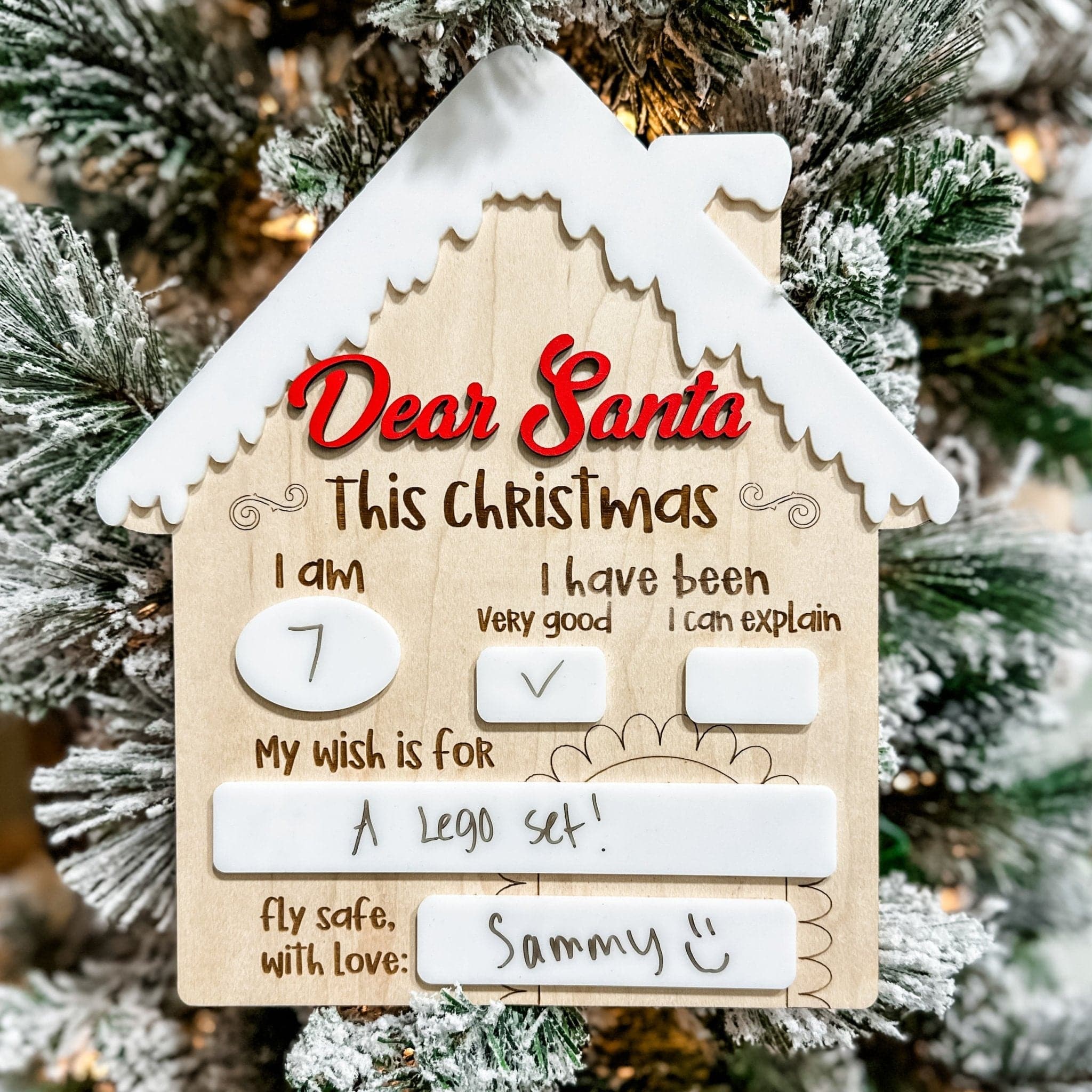 Dear Santa Fill In Photo Prop Sign - Sticks & Doodles