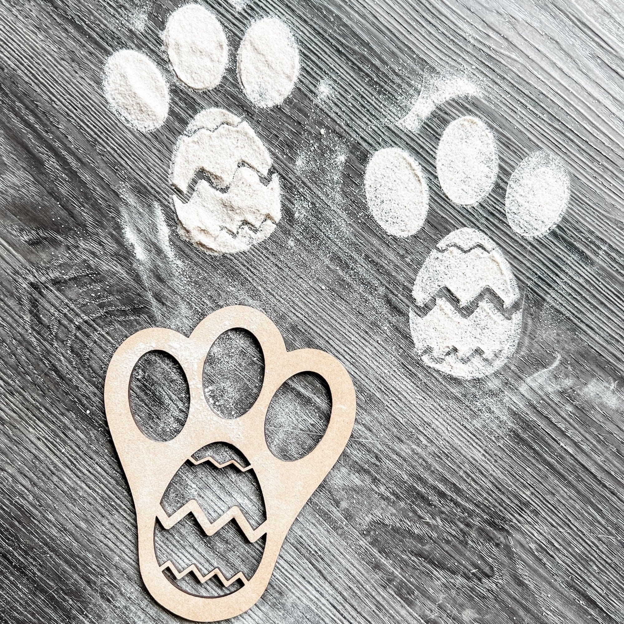 Easter Bunny Footprint Stencil - Sticks & Doodles