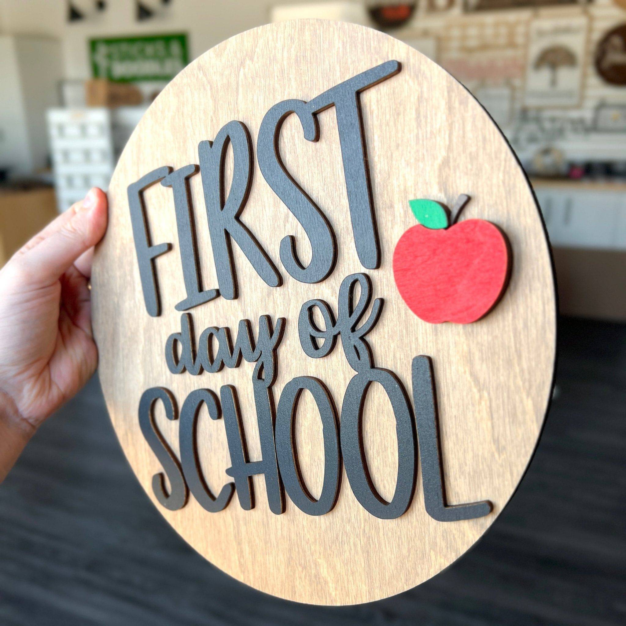 First Day Of School Last Day Of School Reversible Mini Sign - Sticks & Doodles
