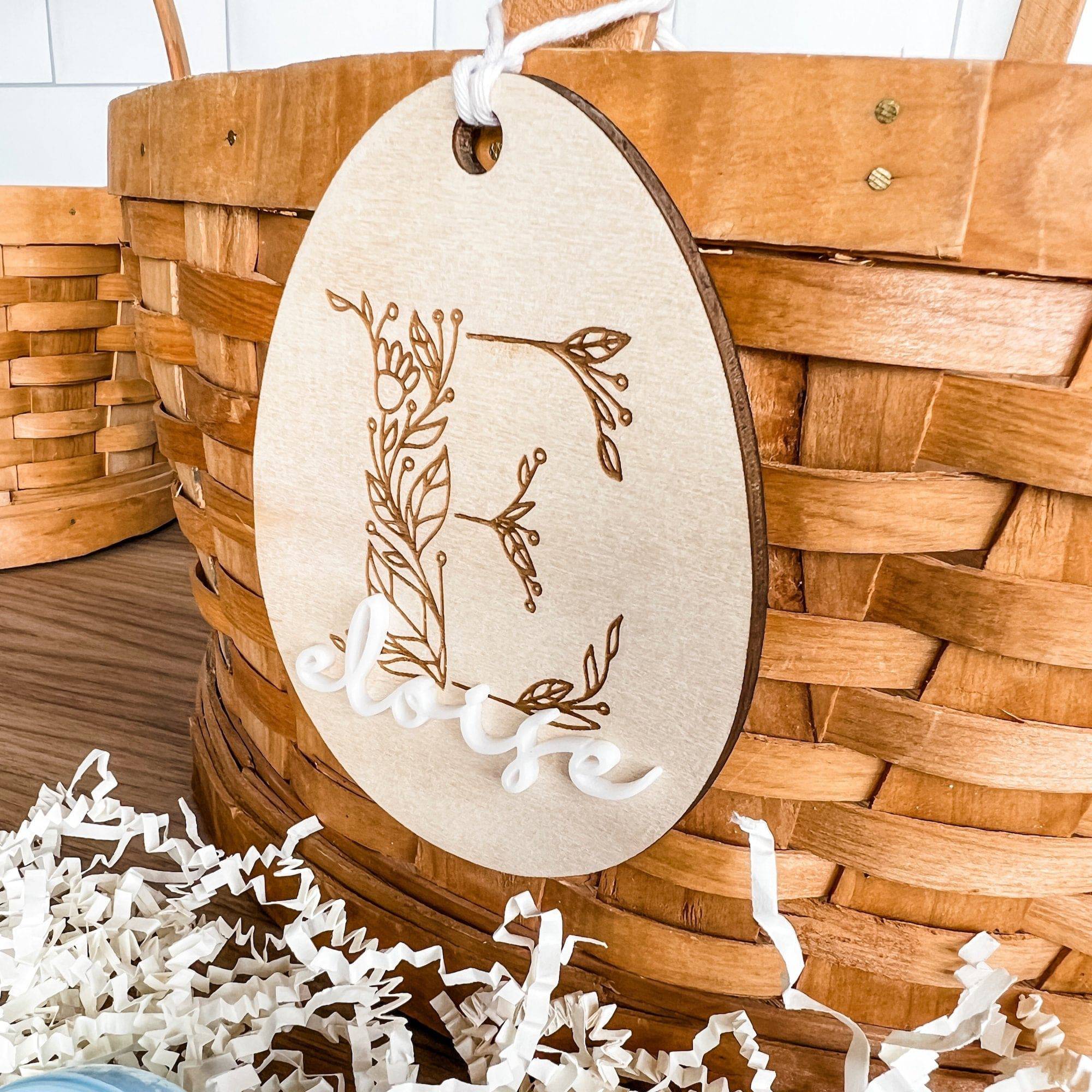 Personalized Floral Easter Basket Tags
