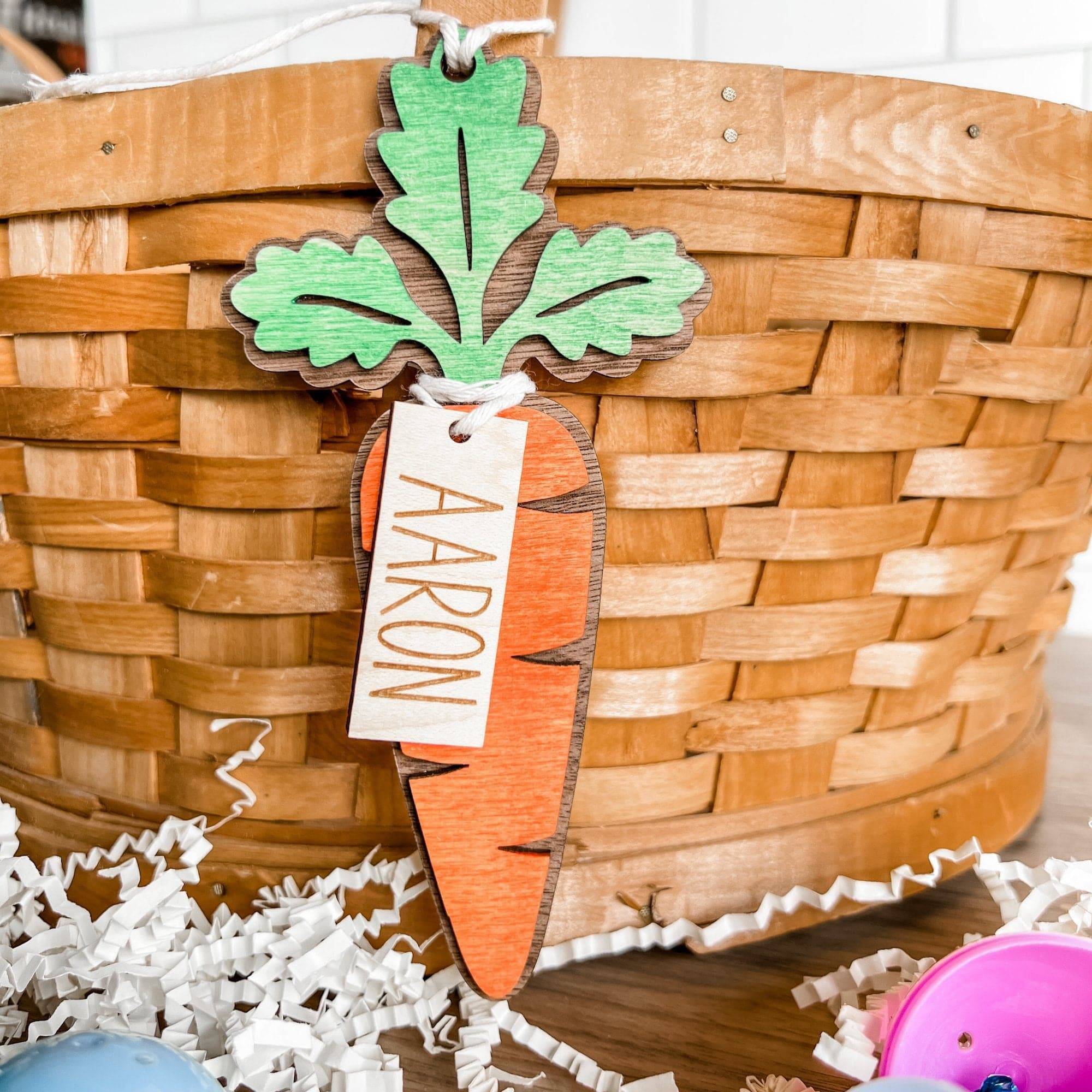Personalized Carrot Easter Basket Tags