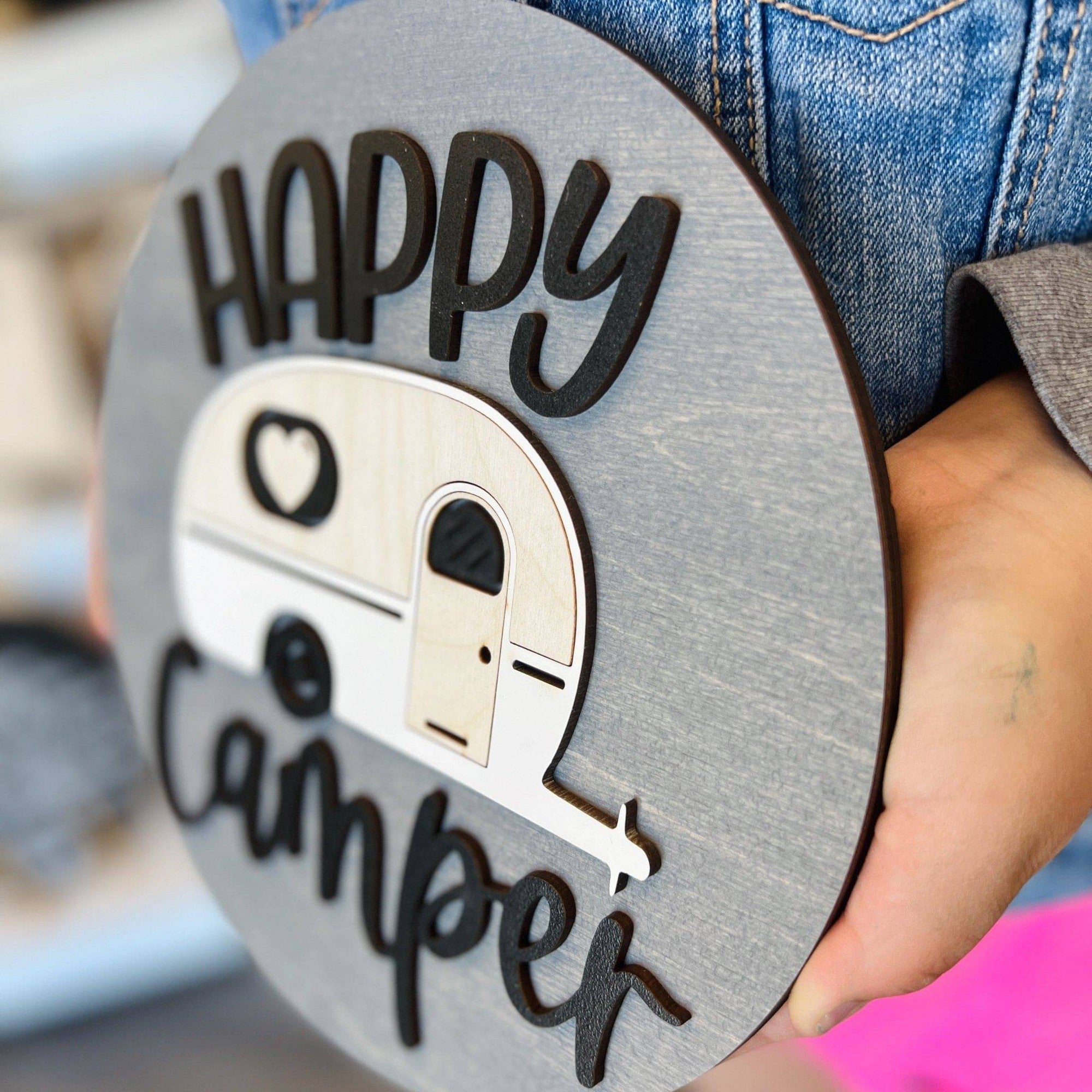 Happy Camper Mini Sign - Sticks & Doodles