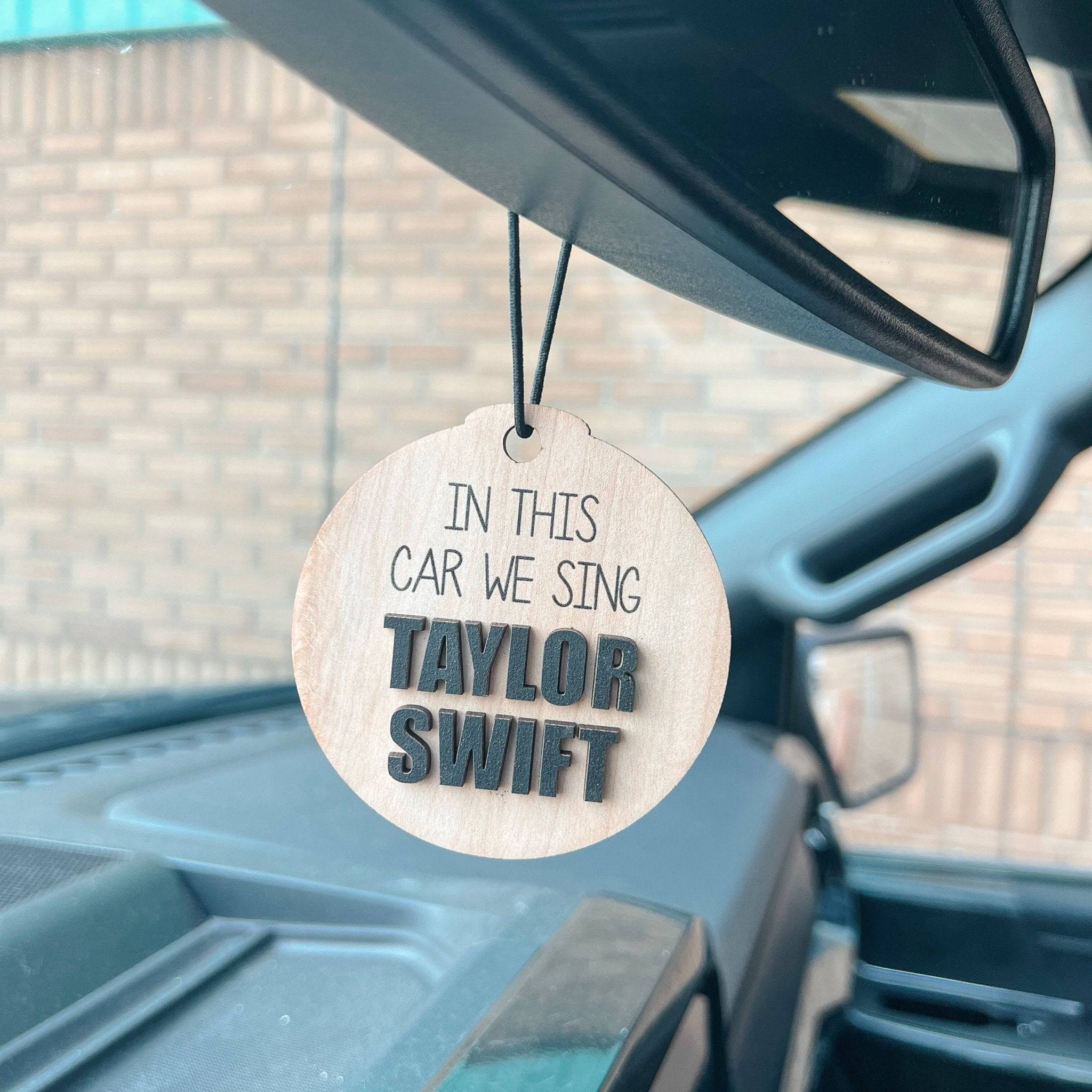 In This Car We Listen/Sing Personalized Wood Car Charm - Sticks & Doodles
