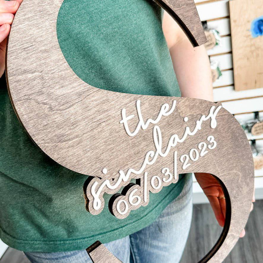 Layered Letter Wedding Sign - Sticks & Doodles