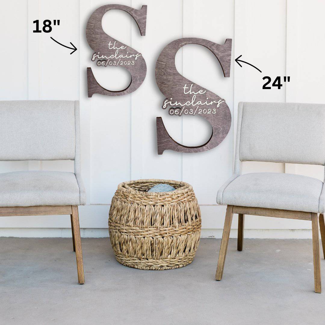 Layered Letter Wedding Sign - Sticks & Doodles