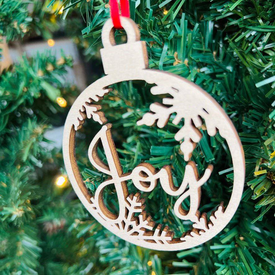 Love Hope Joy Natural Bauble Ornament - Sticks & Doodles