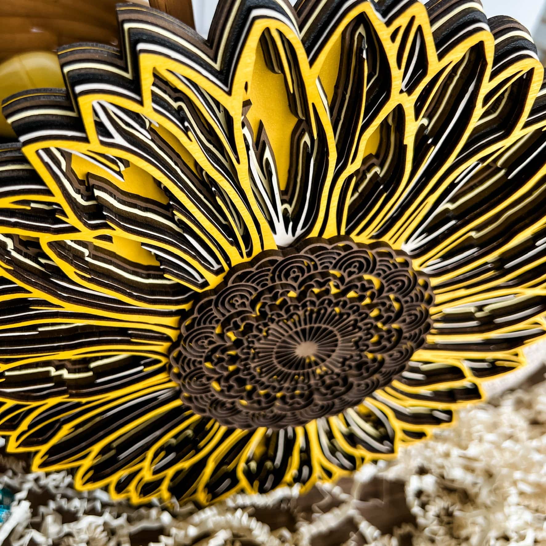 March 3D Multilayer Mandela - The Loyal Sunflower - Sticks & Doodles