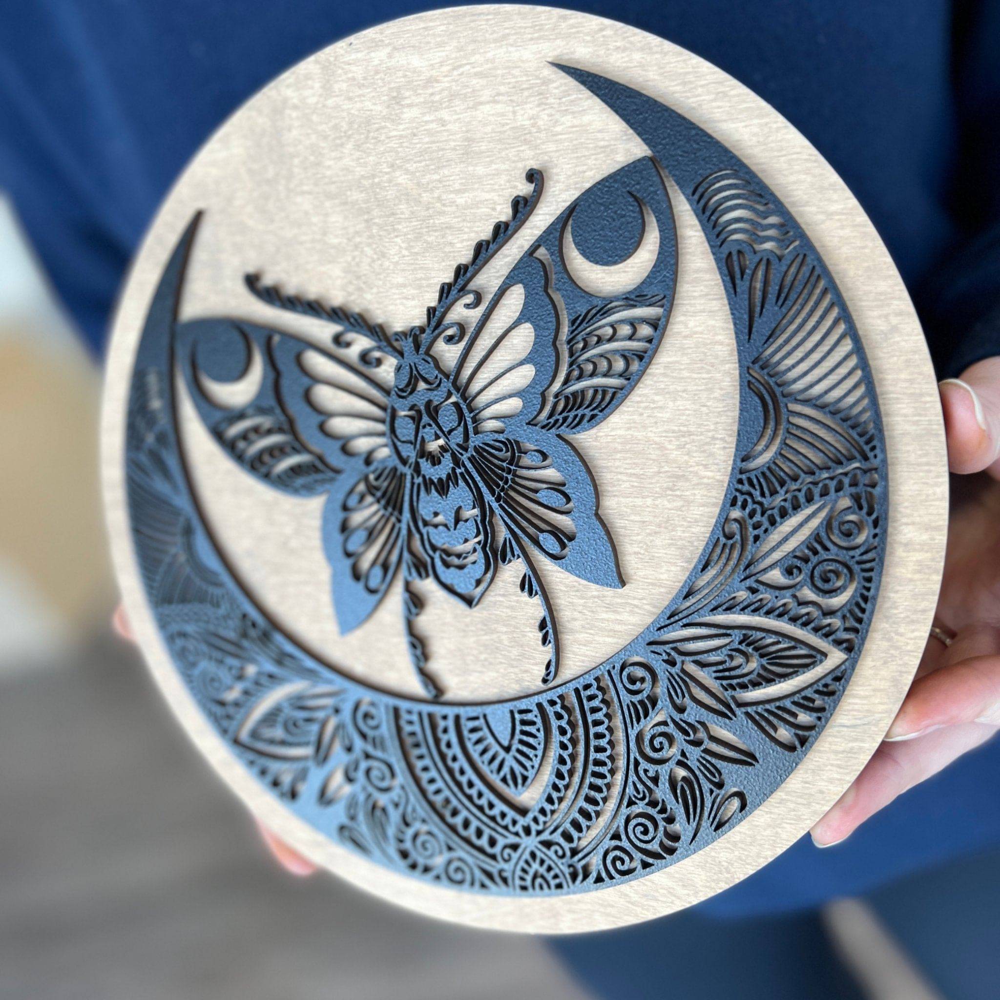 Moon Moth Mini Sign - Sticks & Doodles
