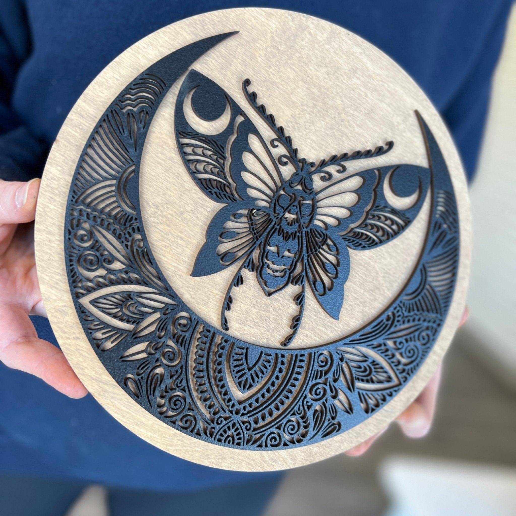 Moon Moth Mini Sign - Sticks & Doodles