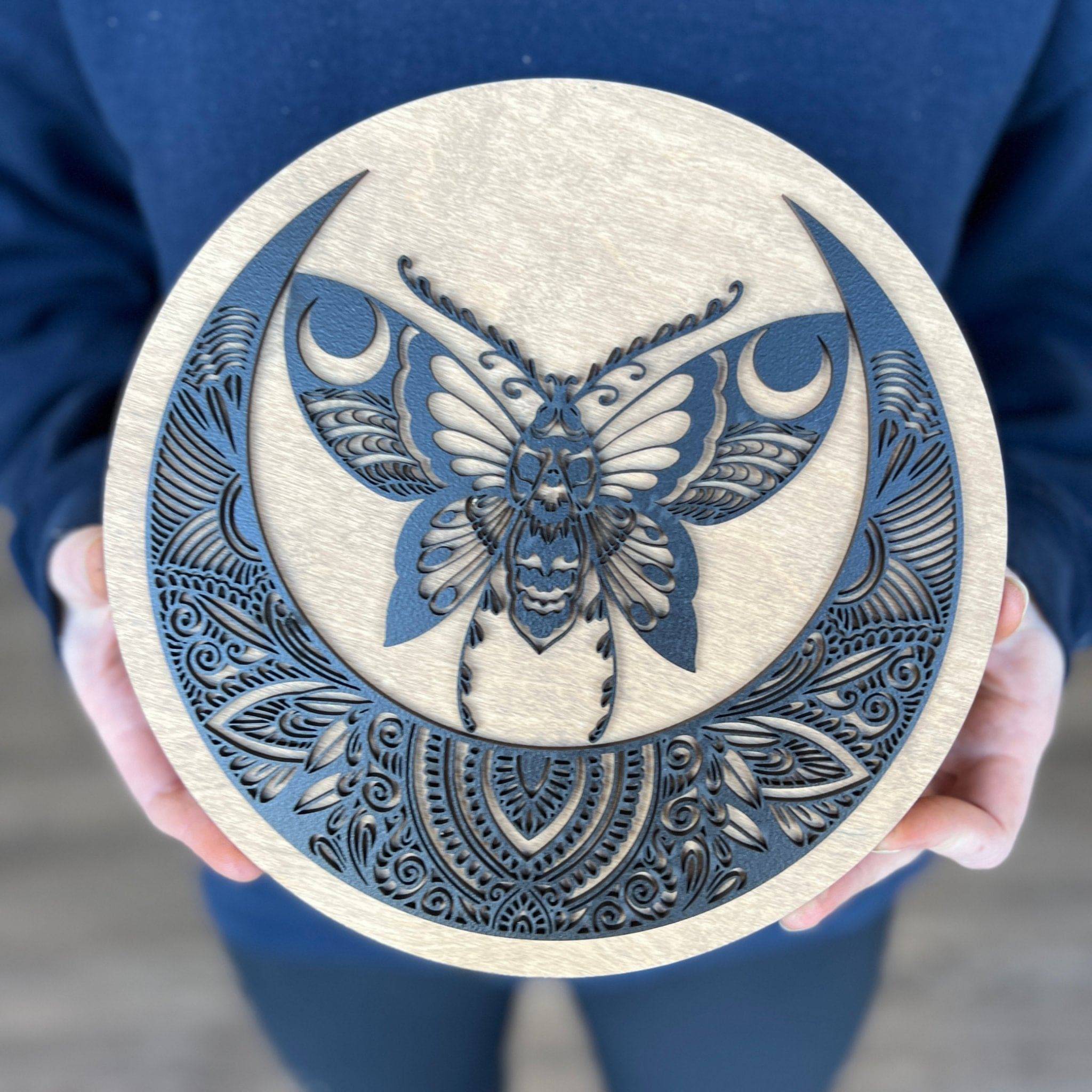 Moon Moth Mini Sign - Sticks & Doodles
