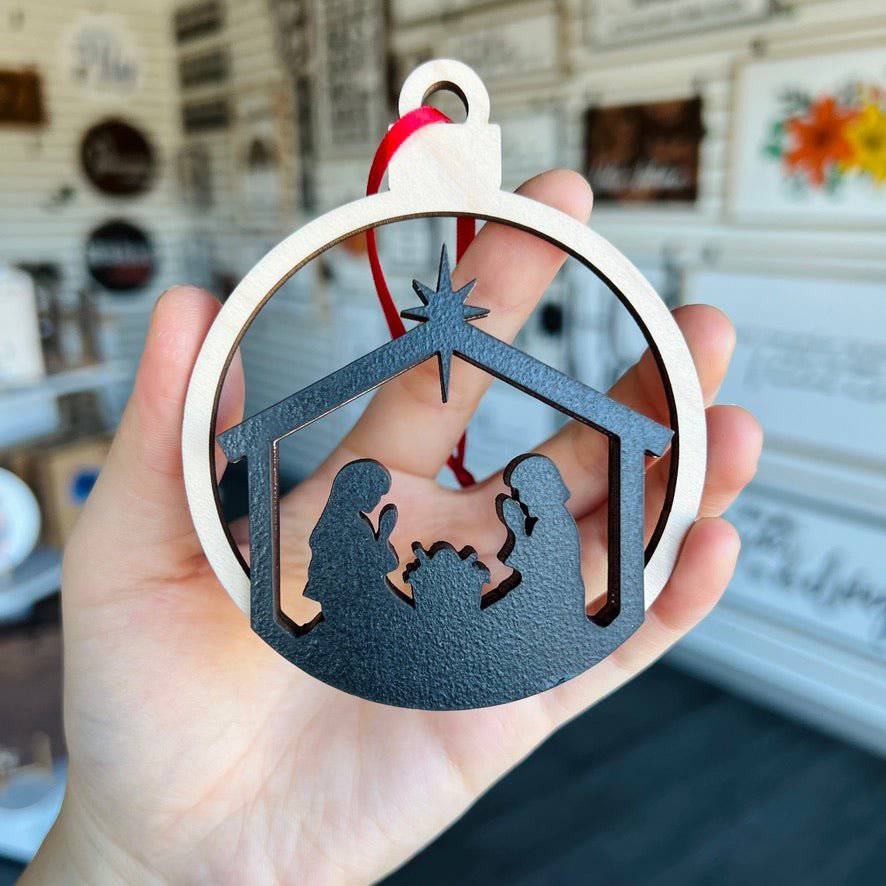 Nativity 3D Ornament - Sticks & Doodles