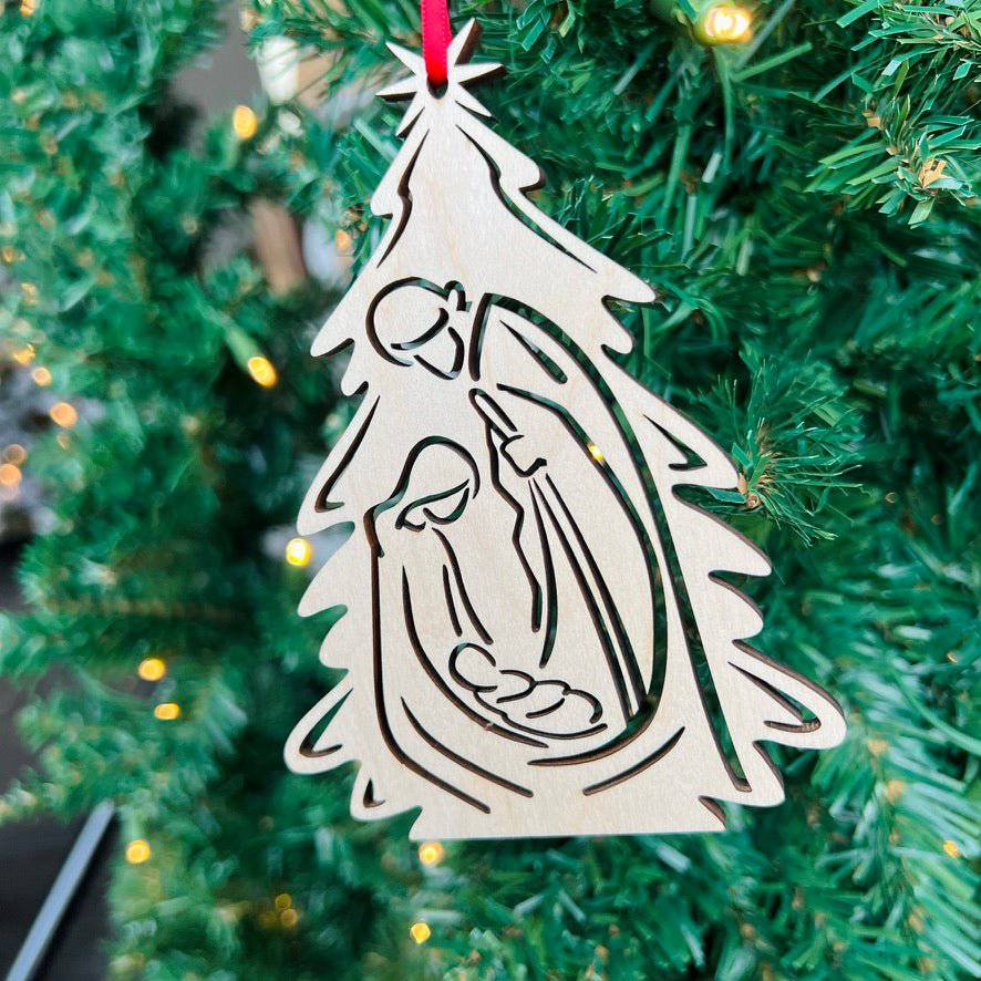 Nativity Tree Ornament - Sticks & Doodles