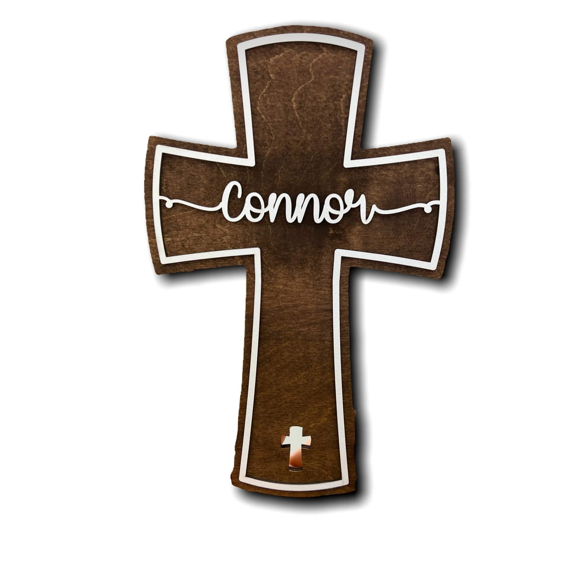 Personalized Cross 3D Wood Sign - Sticks & Doodles
