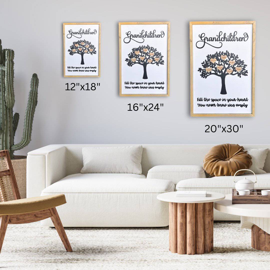 Personalized Family Tree 3D Wood Sign - Sticks & Doodles