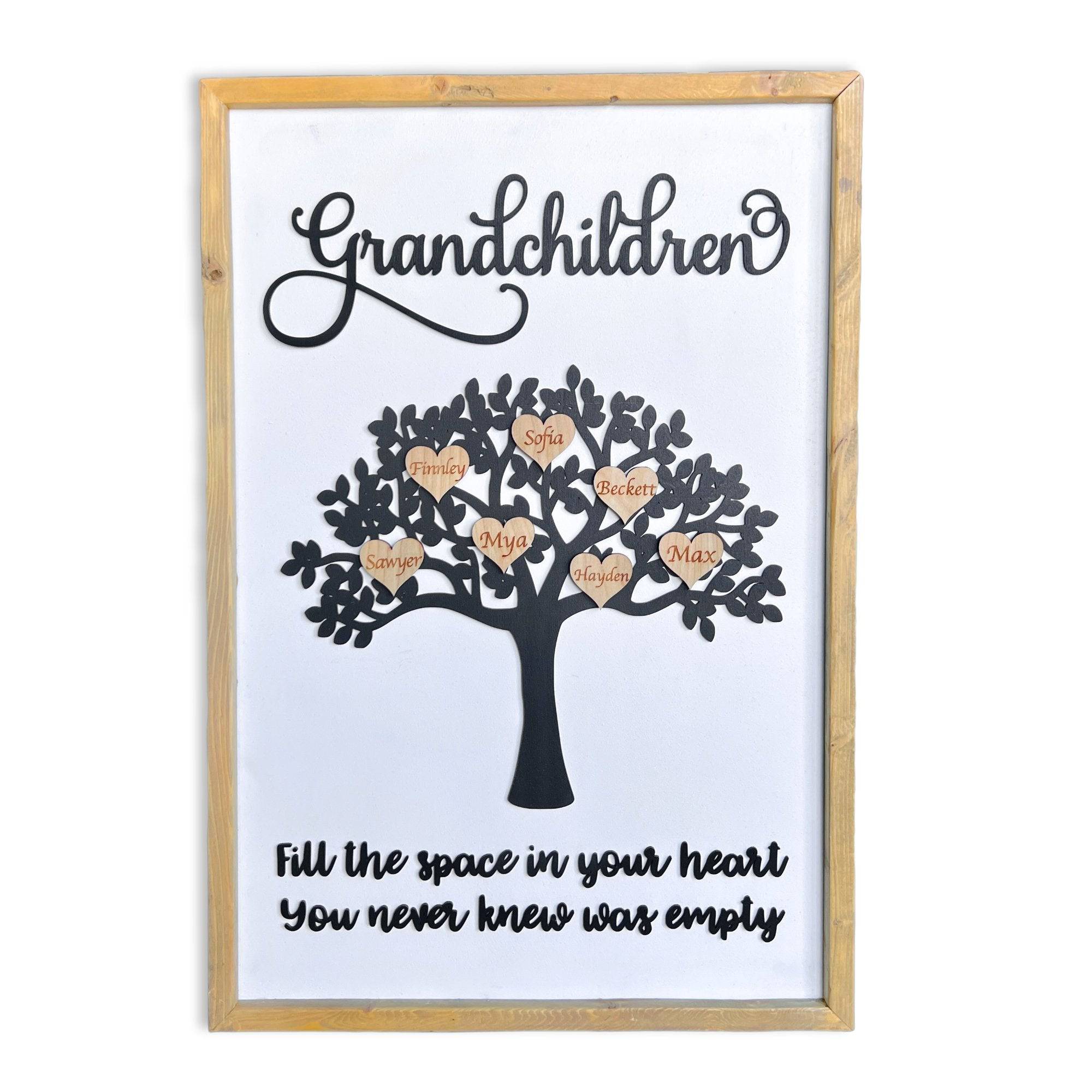 Personalized Family Tree 3D Wood Sign - Sticks & Doodles