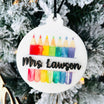 Personalized Teacher Ornament - Sticks & Doodles