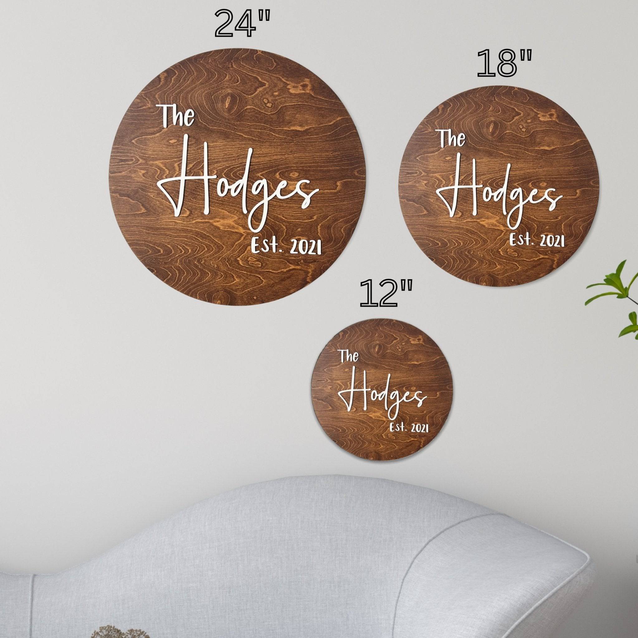 Round Family Name Sign - Sticks & Doodles