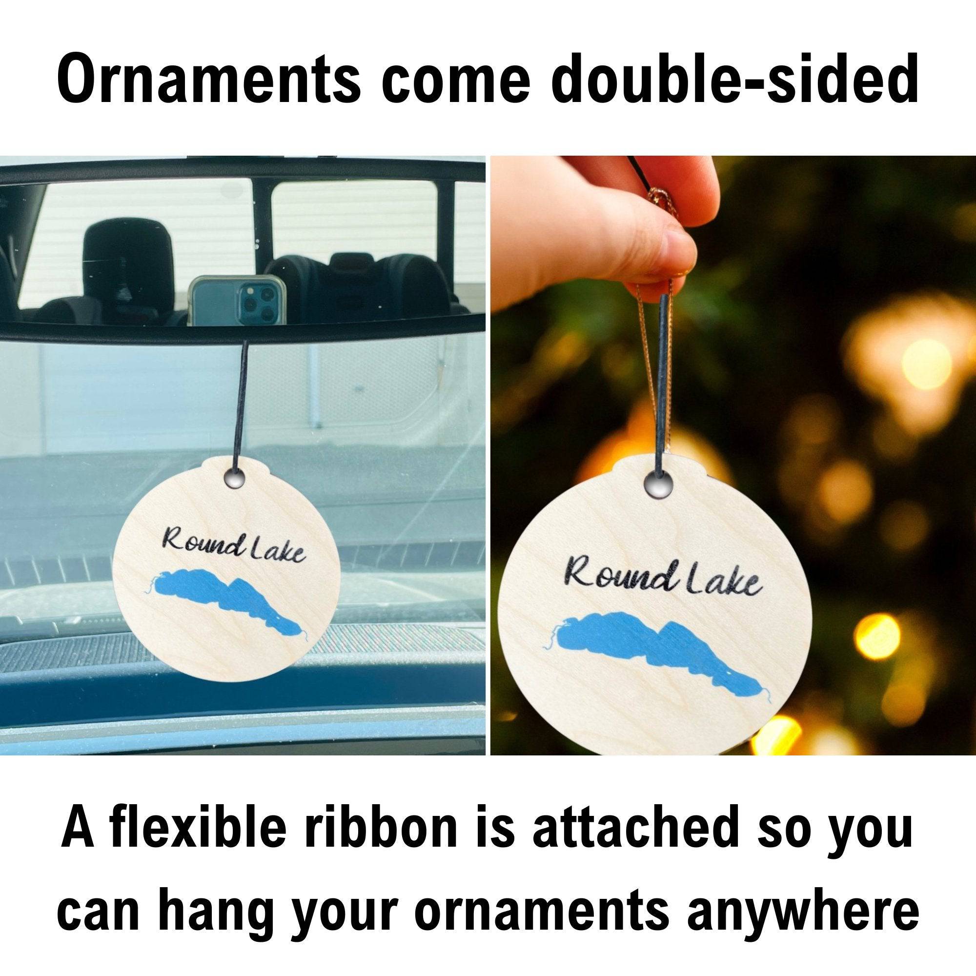 Saskatchewan Lake Ornaments with 3D Wood Star **Choose from 94 Lakes** - Sticks & Doodles