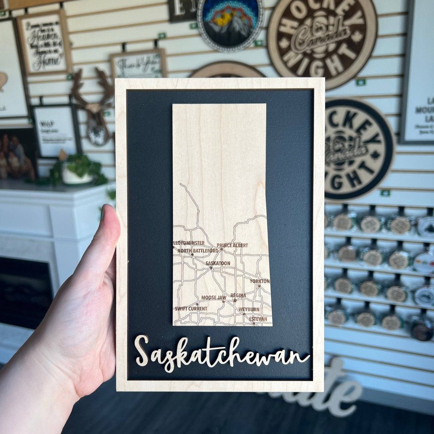 Saskatchewan Map Mini Sign - Sticks & Doodles