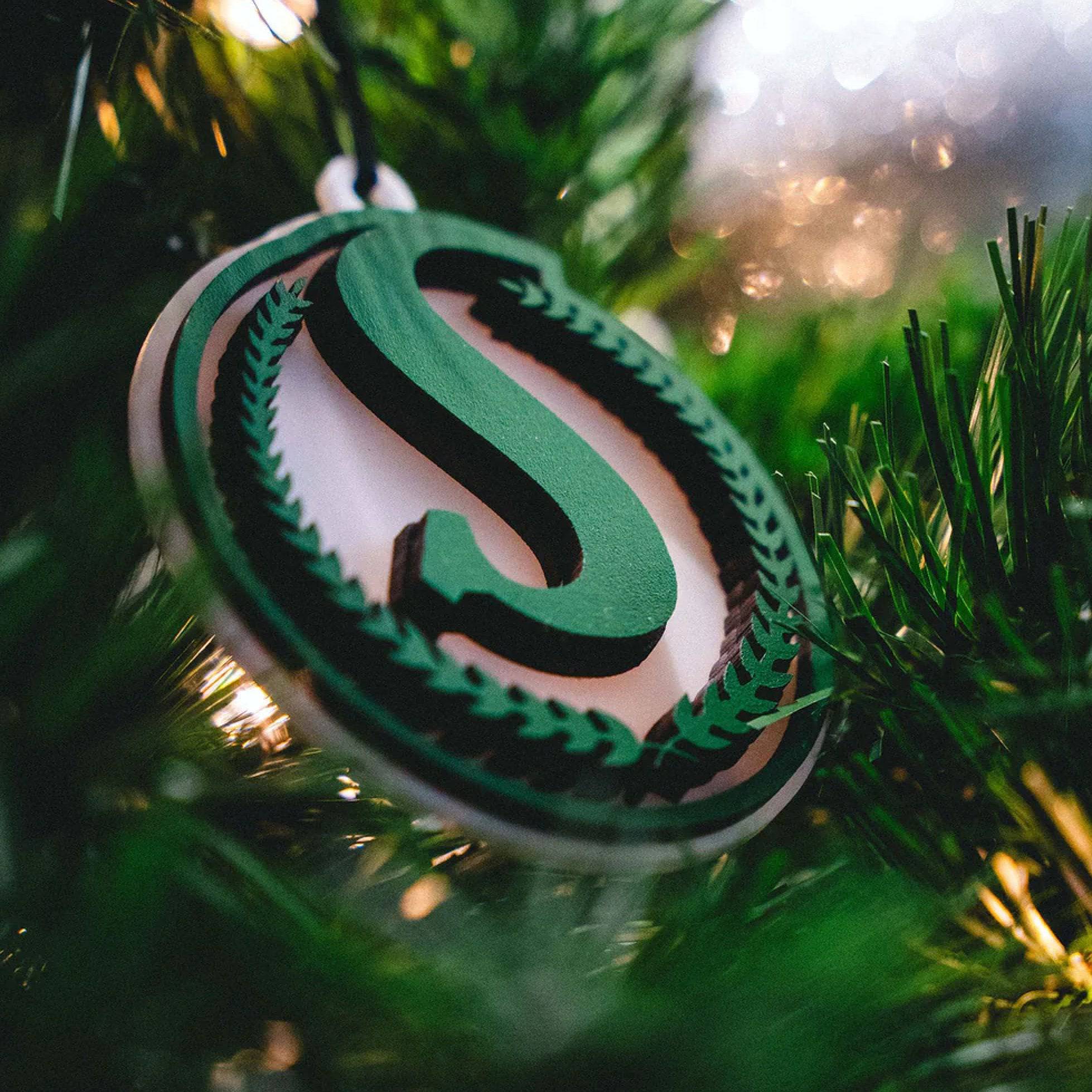 Sticks & Doodles x Saskatchewan Roughriders 3D Handcrafted Retro Logo Collectors Ornament - Sticks & Doodles