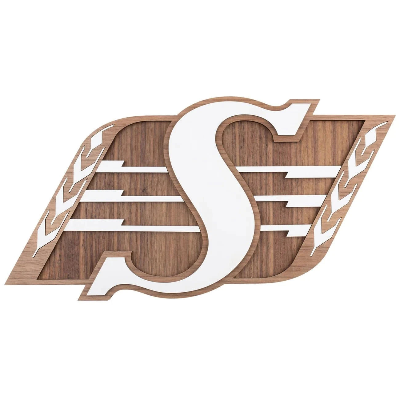 Sticks & Doodles x Saskatchewan Roughriders Walnut Logo - Sticks & Doodles